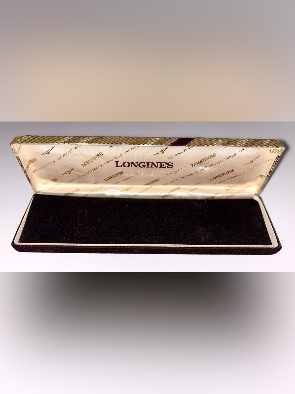 Longines Vintage Burgundy Velvet Watch Presentation Box